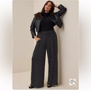 NWT Torrid Wide Leg Black and Silver Glitter Pants Womens 2X